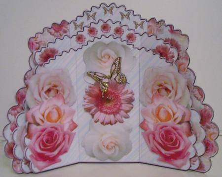 Triple Layer Gatefold - Soft Pink Flowers by Pam Stubley