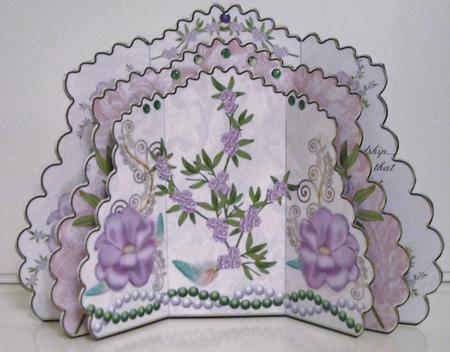 Triple Layer Gatefold-shabby Flowers, Feathers & Flourishes by Pam Stubley