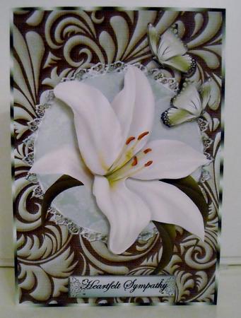 Lillies Lace and Butterflies Sympathy by Pam Stubley
