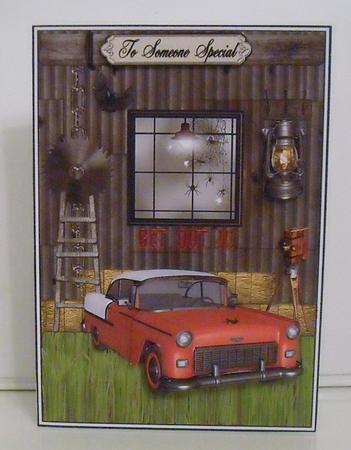 Male Birhtday Card Barn in Background by Pam Stubley