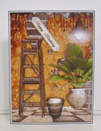 Male Card with Step Ladder by Pam Stubley