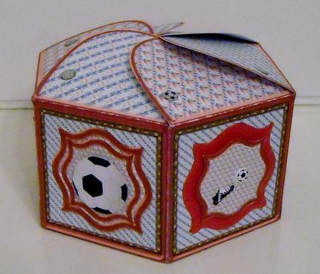 Christmas Football Large Hexagonal Gift Box Mini Kit by Pam Stubley