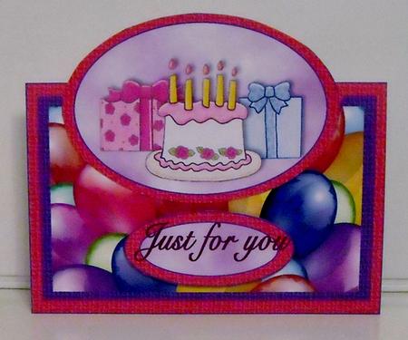 Birthday Balloons -pink Over the Edge by Pam Stubley