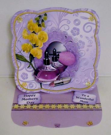 Perfume and Sweet Peas Mothers Day Card by Pam Stubley