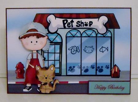 Boy and Cat Visit the Petshop by Pam Stubley