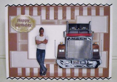 Truck 1 Quick Card Front with Decoupage by Pam Stubley
