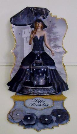 Fantasy Girl in Blue Shaped Easel by Pam Stubley