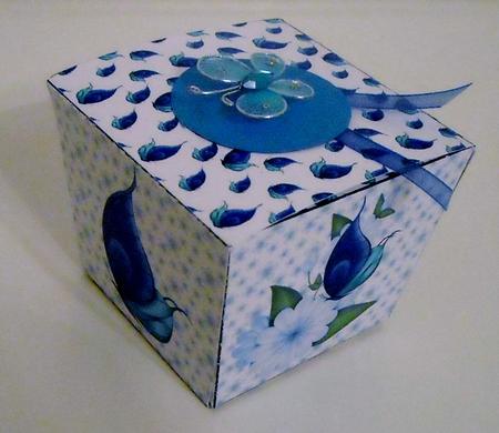 Blue Butterfly Floral Gift Box by Pam Stubley