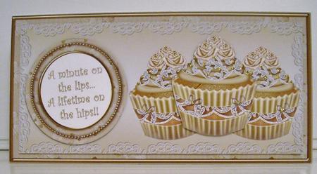 Cream Vintage Cupcake Minute on the Lips! Dl Topper by Pam Stubley