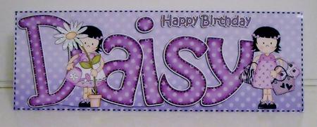 Girlz Birthday Daisy Large Dl Quick Card 3D Decoupage by Pam Stubley