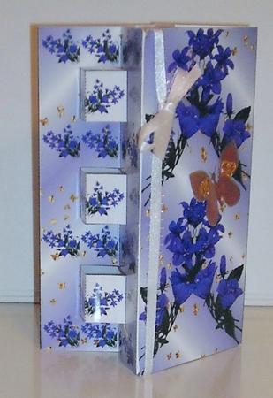 Double Pop Out Card - Purple Campanula Flowers by Pam Stubley
