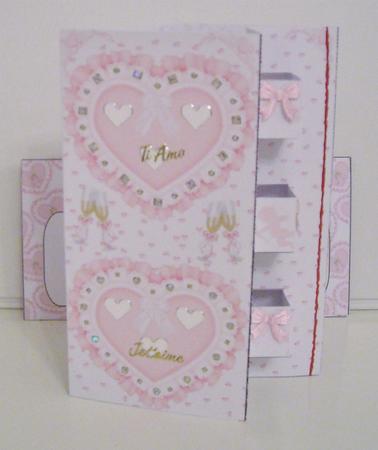 Double Pop Out Card - Pink Cupids and Hearts by Pam Stubley