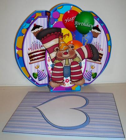 Clown Birthday 4 Fold Card & Envelope by Pam Stubley