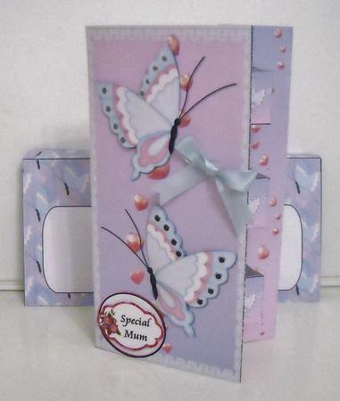 Double Pop Out Card - Butterflies with Lace by Pam Stubley