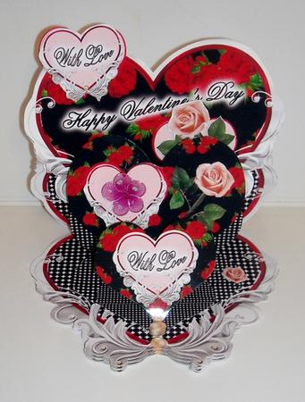 Triple Heart Red Rose Easel Kit by Pam Stubley