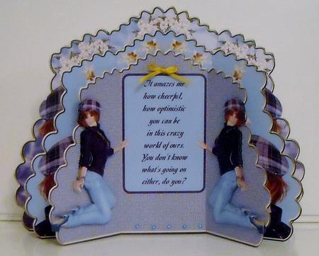 Triple Layer Gatefold - Red Haired Friend by Pam Stubley