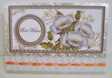 Silver Poppy Best Wishes Dl Decoupage Topper by Pam Stubley