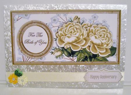 Cream Roses for Both of You Dl Decoupage Topper by Pam Stubley