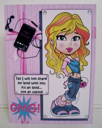 Teen Diva and Her Ipod Quick Card by Pam Stubley