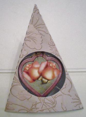 Peach & Pink Rosebuds Triangle-dangle by Pam Stubley