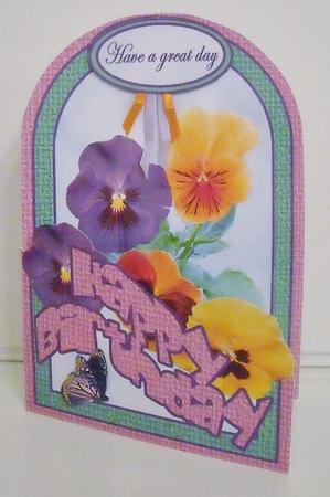 Pansy Cutaway Card by Pam Stubley