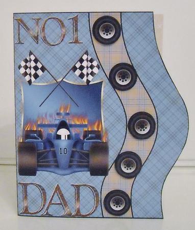 No 1 Dad Racing Car Card by Pam Stubley