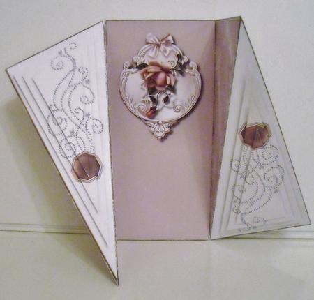 Pink Brocade Off-set Gatefold Card Kit by Pam Stubley