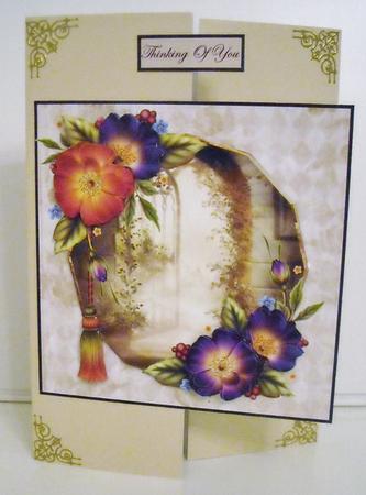 Secret Garden Card Front with Topper and Decoupage by Pam Stubley