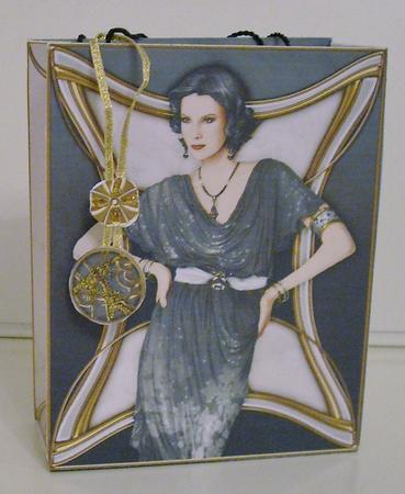 Deco Lady Elise Aqua Gift Mini Bag (black) by Pam Stubley