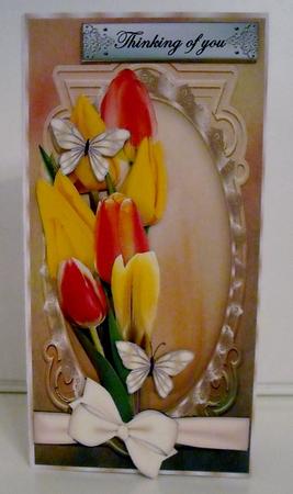 D.l Spring Tulips with Decoupage and Incert by Pam Stubley