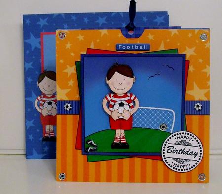 3D Bazil Loves Football Pull N Slide Kit with 3D Decoupage by Pam Stubley