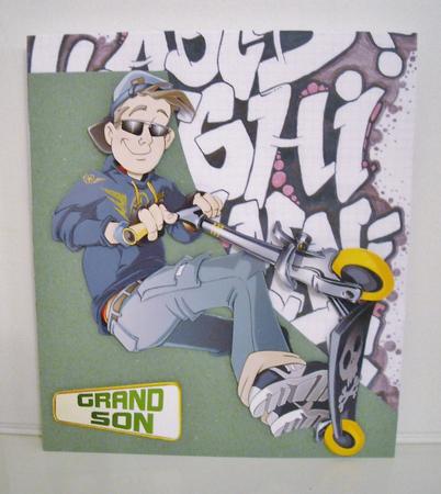 Scooter Dude Blue Decoupage Sheet by Pam Stubley