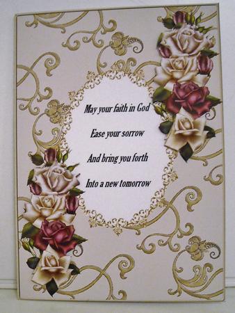 Rose Tower Sympathy Card with Verse by Pam Stubley