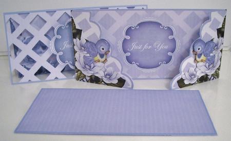 Blue Birds Just for You Fancy Lattice 3D Card Kit by Pam Stubley