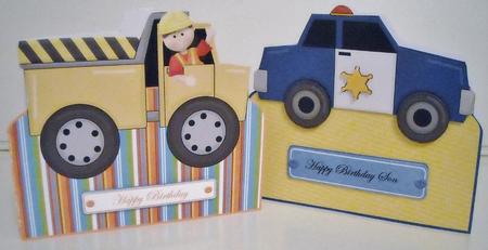 Motor Way Road Works Truck Shaped Over Edge Card by Pam Stubley