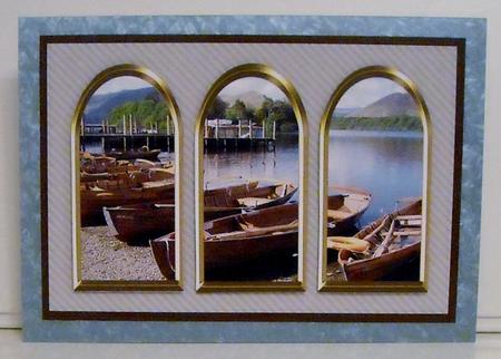 Three Arches Card - Lake District -grey Stripes by Pam Stubley