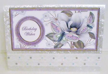 Lilac Butterfly Birthday Wishes Dl Decoupage Topper by Pam Stubley