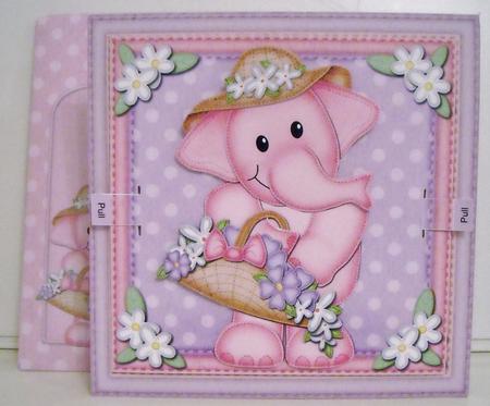 3D Lola Elephant's Basket Animated Moveable Wobble Head Kit by Pam Stubley