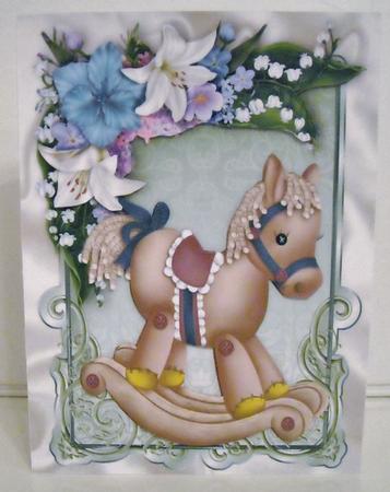 Pretty Rocking Horse with Flowers by Pam Stubley