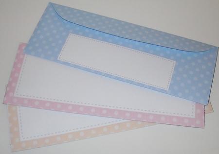 5 Large Slim Fresh Pastel Polka Dot Envelopes Kit by Pam Stubley