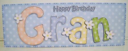 Large Dl Birthday Gran Quick Card N 3D Decoupage by Pam Stubley