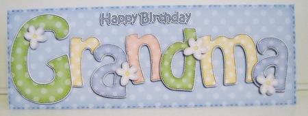 Large Dl Birthday Grandma Quick Card N 3D Decoupage by Pam Stubley