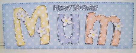 Large Dl Birthday Mum Quick Card N 3D Decoupage by Pam Stubley