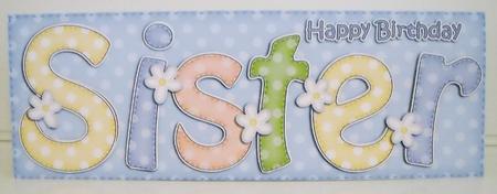 Large Dl Birthday Sister Quick Card N 3D Decoupage by Pam Stubley