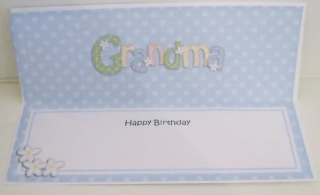 Birthday Grandma Matching Large Dl Insert by Pam Stubley