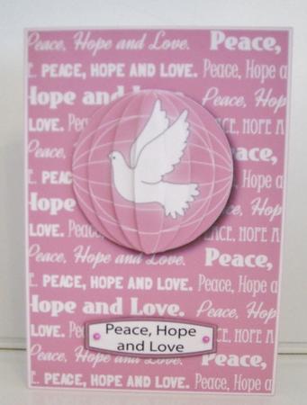 Peace, Hope and Love (pink) by Pam Stubley