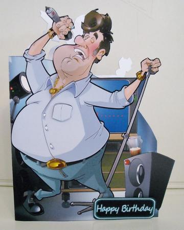 Karaoke Dude Shaped Card by Pam Stubley