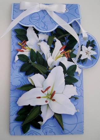 White Lilies Gift Card Money Envelope Mini Kit by Pam Stubley