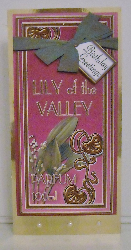 Lily of Valley Perfume Birthday Greetings Dl Topdown Topper by Pam Stubley