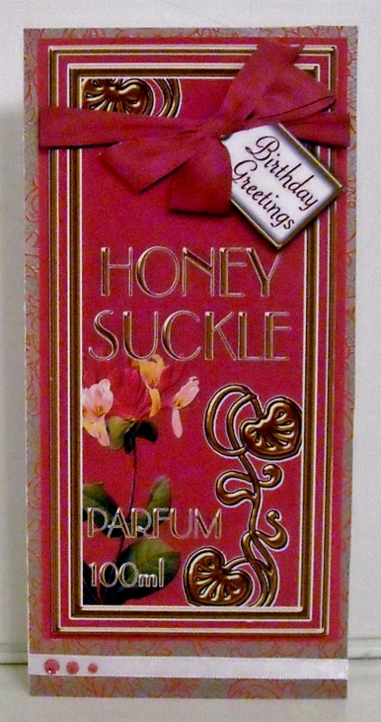 Honeysuckle Perfume Birthday Greetings Dl Topdown Topper by Pam Stubley